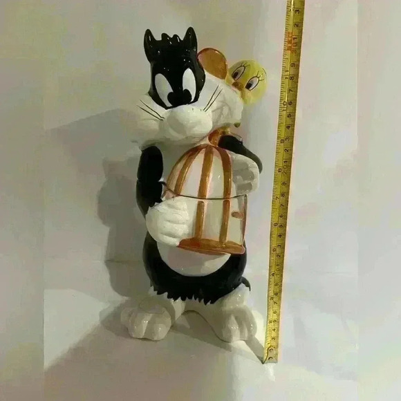 Vintage Looney Tunes Sylvester & Tweety Ceramic Cookie Jar 1993 Edition - Picture 13 of 14